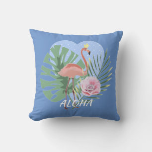 Almofada Folha tropical Flamingo rosa