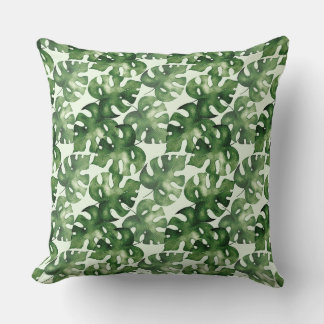Almofada Folha tropical monstera verde