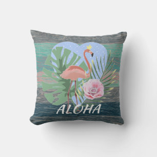 Almofada Folha tropical rosa Flamingo