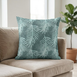 Almofada Folha Tropical Verde Água-Marinha