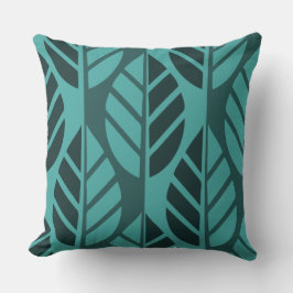 Almofada Folha Turquesa Moderna Padrão