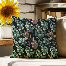 Almofada Folha verde estética preta