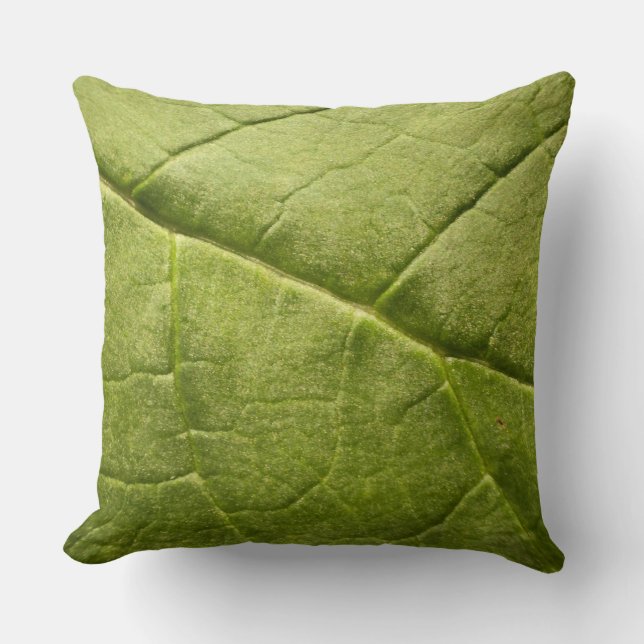 Almofada Folha Verde Orgânica Rhubarb (Frente)