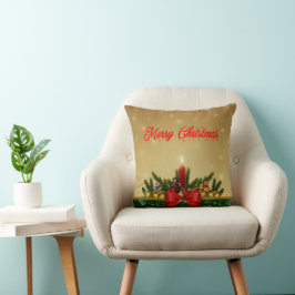 Almofada Folhagens e Decorações Tradicionais de Natal
