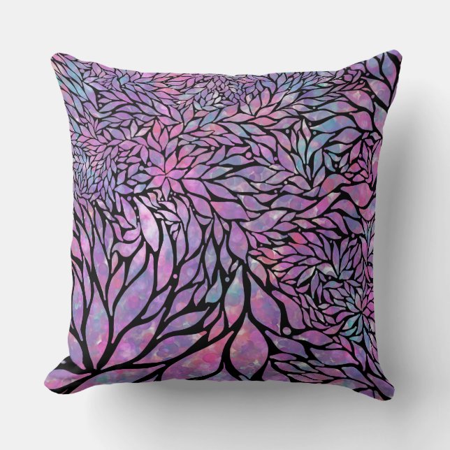 Almofada folhas abstrato impressionistas (Frente)