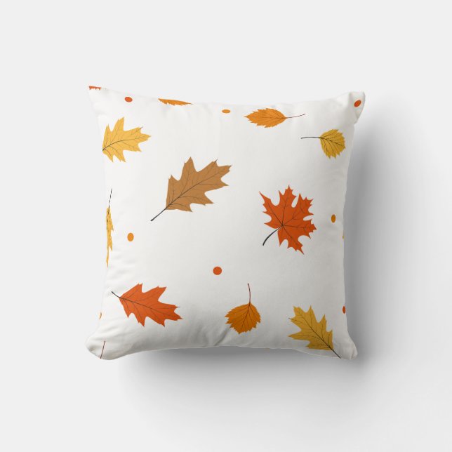 Almofada Folhas amarelas, castanhas e laranja (Frente)