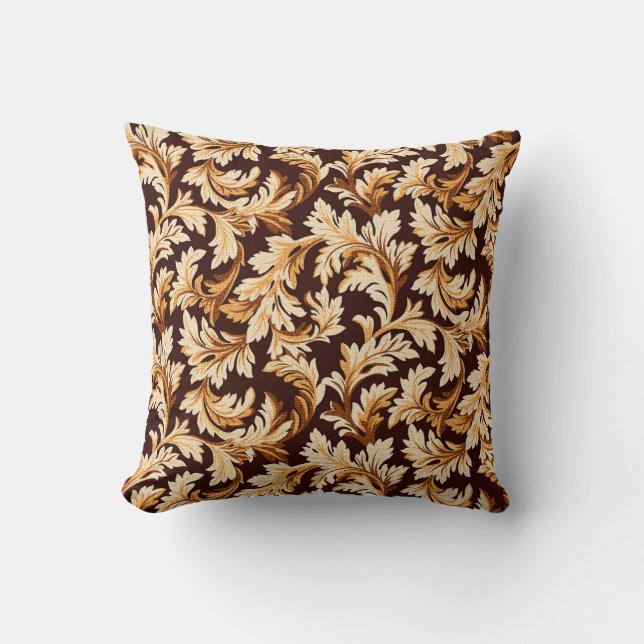 Almofada Folhas Barrocas Desenhadas à Mão: Elegância Na mod (Frente)