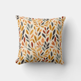 Almofada Folhas Boho Amarelo Marrom