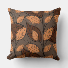 Almofada Folhas Castanho
