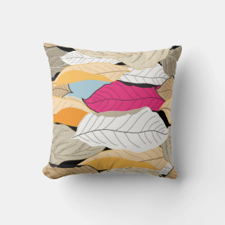 Almofada Folhas coloridas de outono, padrão sem costura.