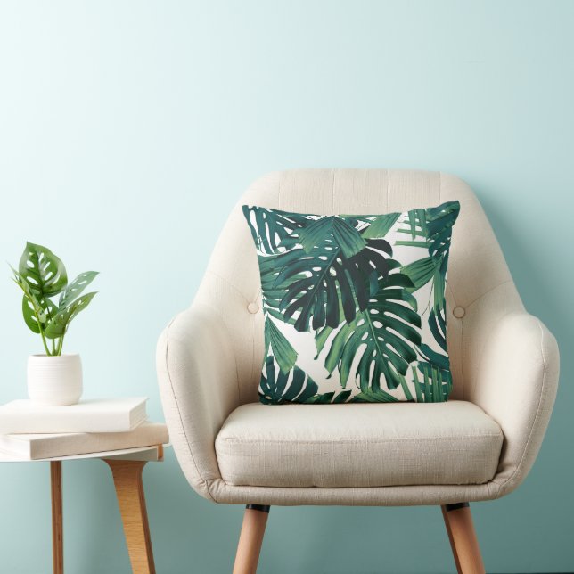 Almofada Folhas da Selva Tropical Monstera 1 (Cadeira)