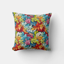 Almofada Folhas de Abstrato coloridas