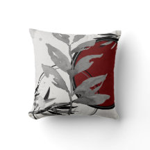 Folhas de Aquarela Moderna | Cinzas e Borgonha