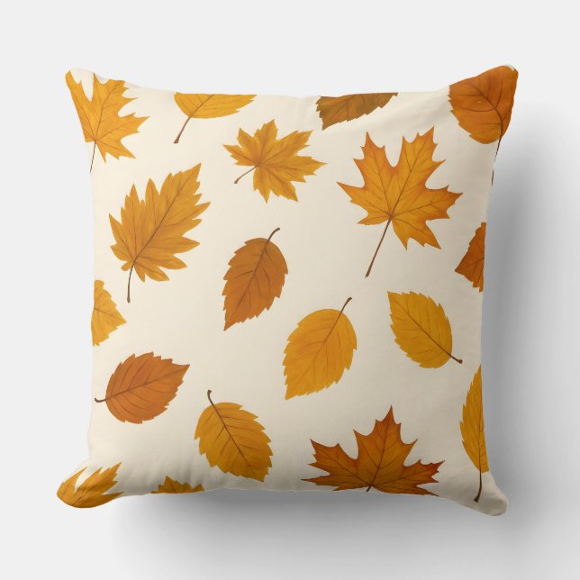 Almofada Folhas de Colheita de ouros | Travesseiro decorati (Frente)