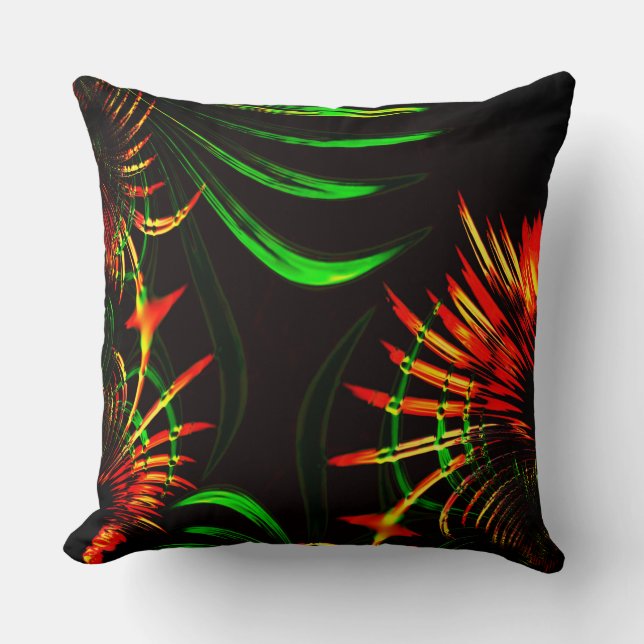 Almofada Folhas de erva ou flor de fogo ligeiramente entala (Frente)