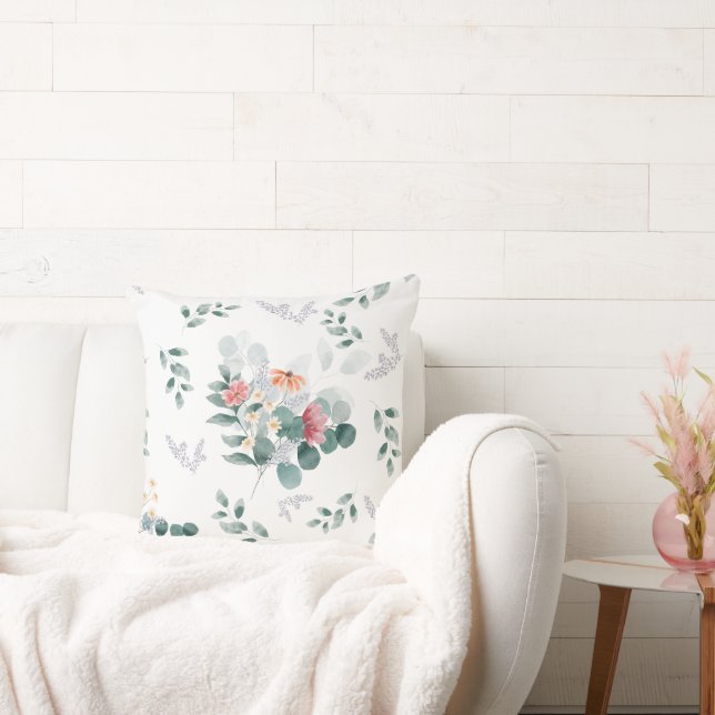 Almofada Folhas de eucalipto de flor silvestre Elegante (Sofá)