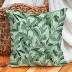 Almofada Folhas de Eucalipto Verde Salvia Botânica Vegetaçã