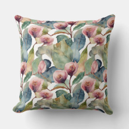Almofada Folhas de figo e flores II Travesseiro quadrado