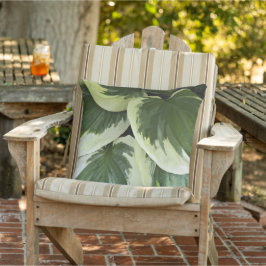 Almofada Folhas de Hosta Variegadas Verdes e Brancas