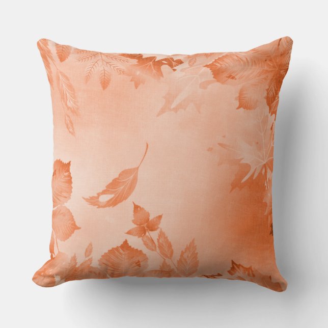 ALMOFADA FOLHAS DE LARANJA DE QUEDA DO PASTEL (Frente)