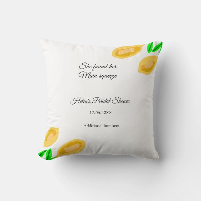 Almofada folhas de limão desenhadas à mão adicionam chuveir (Frente)