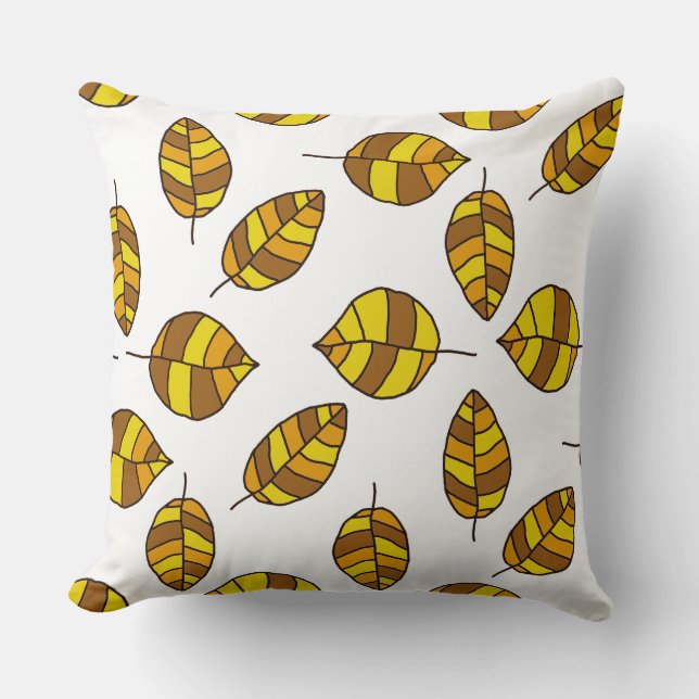 Almofada Folhas de outono com padrão amarelo ajustável (Frente)