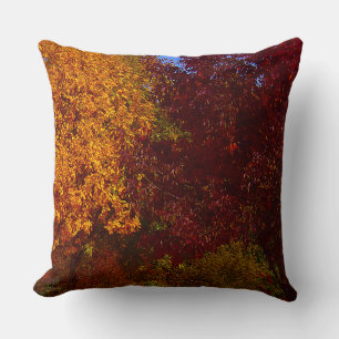 Almofada Folhas de outono de Amarelo e Roxo, ZSSPG