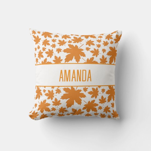 Almofada Folhas de Outono de Fazenda de Laranja Personaliza (Frente)