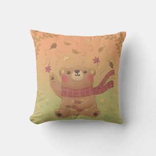 Almofada Folhas de outono do Urso de Teddy