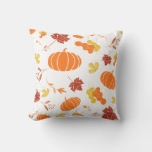 Folhas de outono e Pumpkins Patterno Caiu
