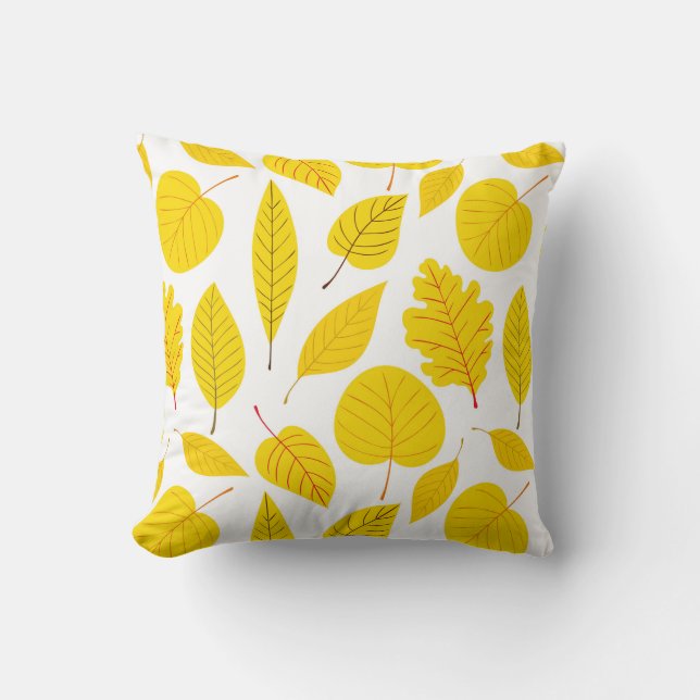 Almofada Folhas de outono em amarelo (Frente)