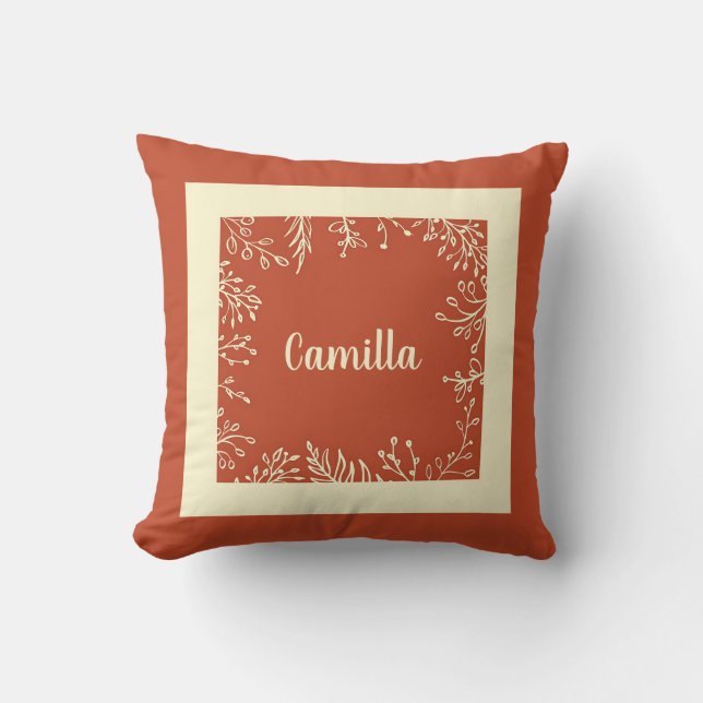 Almofada Folhas de Outono Personalizadas Simples Fazenda (Frente)
