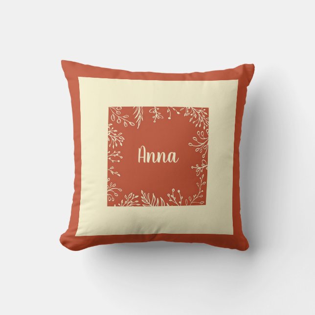 Almofada Folhas de Outono Simples Personalizadas (Frente)