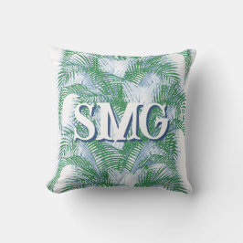 Almofada Folhas de Palmeira Plume em Slate + Verde Personal