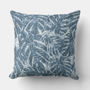 Almofada Folhas de Palmeira Tropicais Azuis Floresta Tropic
