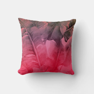 Almofada Folhas de Palmeira Tropicais de Verão Rosa Diverti