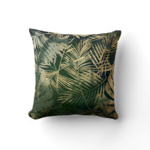 Folhas de Palmeira Tropicais Verdes e Douradas