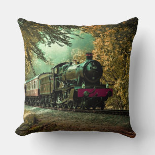 Almofada Folhas de queda da locomotiva do comboio
