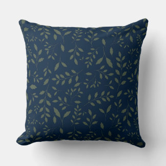 Almofada Folhas de Sage Verde Naval Mal-humorado