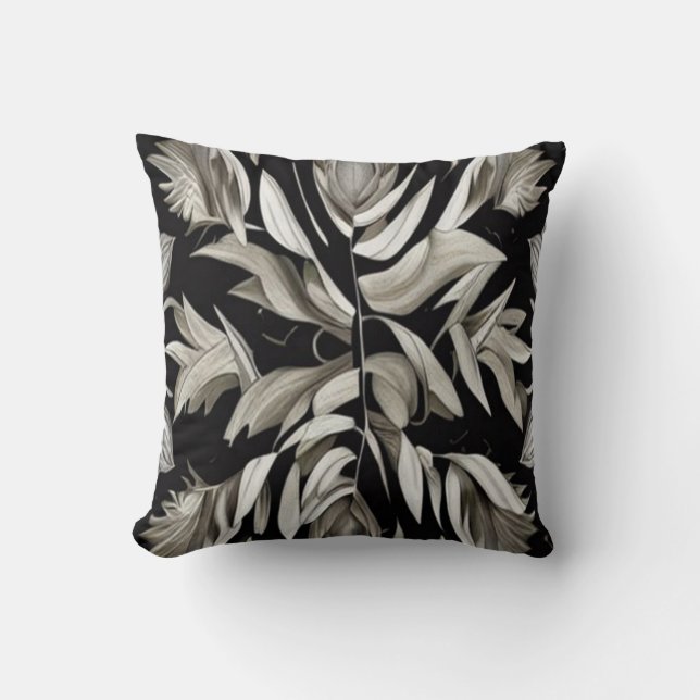Almofada Folhas de Vintagem Tropicais (Frente)