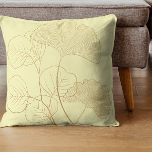 Almofada Folhas Douradas modernas de Gingko