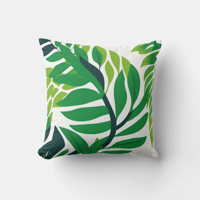 Almofada Folhas e Plantas Tropicais (Frente)