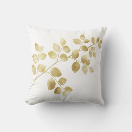 Almofada Folhas Elegantes de Folha de Ouro