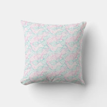 Folhas estilizadas rosa e turquesa padrão branco