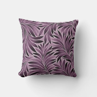 Almofada Folhas Lindas em Roxo Berinjela