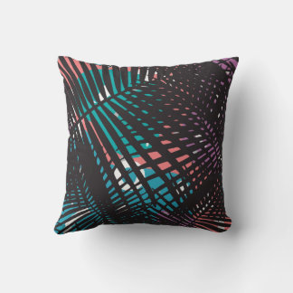 Almofada Folhas Palm Dapraia Fundo Azul E Rosa