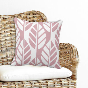Almofada Folhas rosa e branca estilizadas femininas