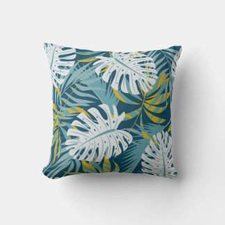 Almofada Folhas tropicais coloridas, padrão abstrato origin