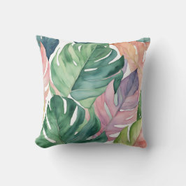 Almofada Folhas Tropicais da Usina de Filodendron Monstera