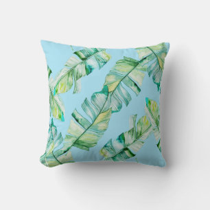 Almofada Folhas tropicais de aquarelas, ilustração sem cost
